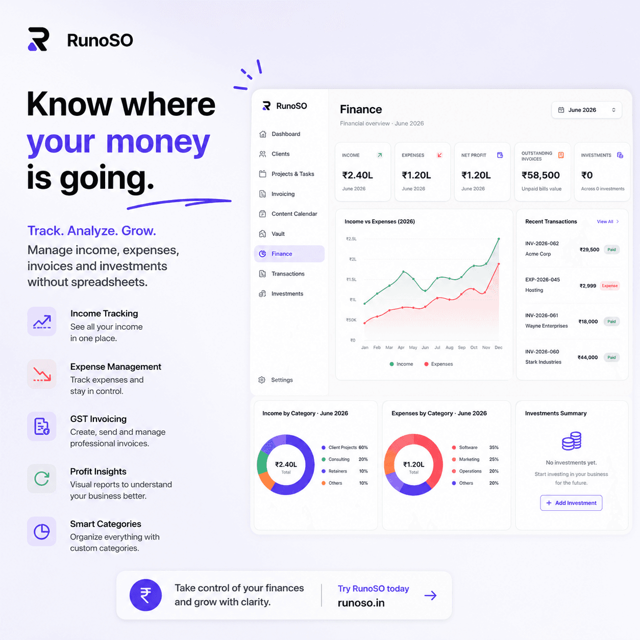 Unified Operator Dashboard — RunoSO Command Center feature preview